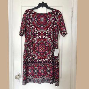 Eliza J Patterned Shift Dress Sz 16